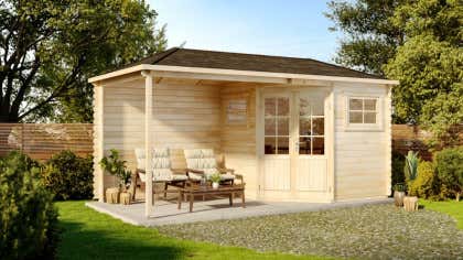 Abri de jardin pentagonal avec extension Franz-28