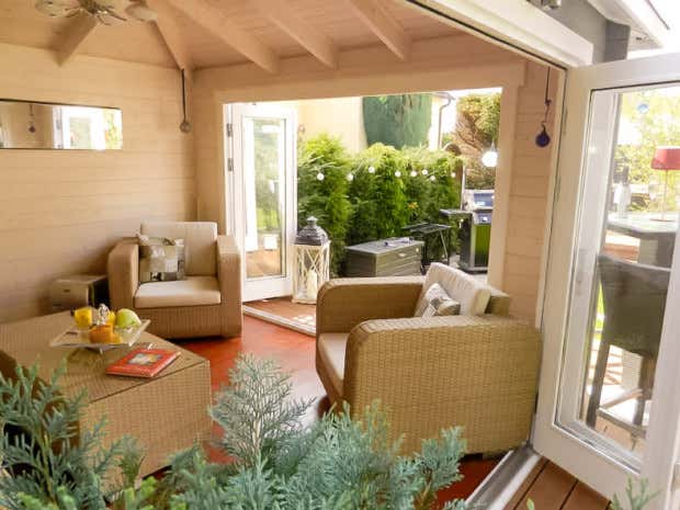 Photo du client: Abri de jardin Sunshine ISO avec grande porte-fenêtre