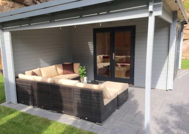 Photo du client: Abri de jardin Corse avec toit plat 44 ISO